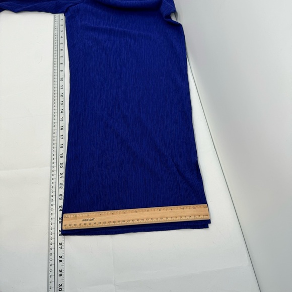 New Eileen Fisher Woven Plisse Wide Leg Ankle Pant Size L Blue $188 - Picture 15 of 15